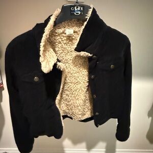 Women's Black Sherpa Lined Jacket